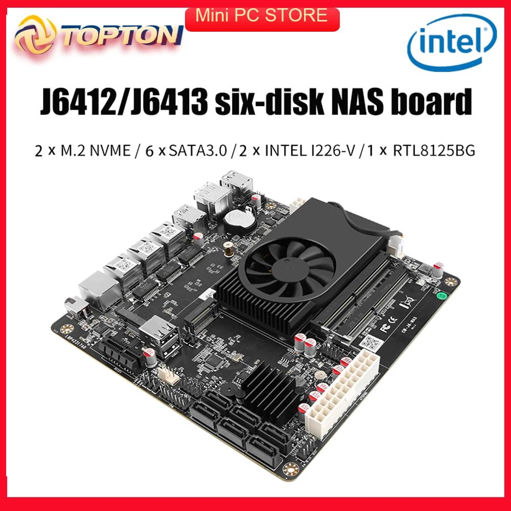 NAS   ̴ ITX Ʈ  J6413 J6412 2 *  i226-V 1 * RTL8125BG 2.5G LANs 2 * NVMe 6 * SATA3.0 2 * DDR4 1 * PCIe To